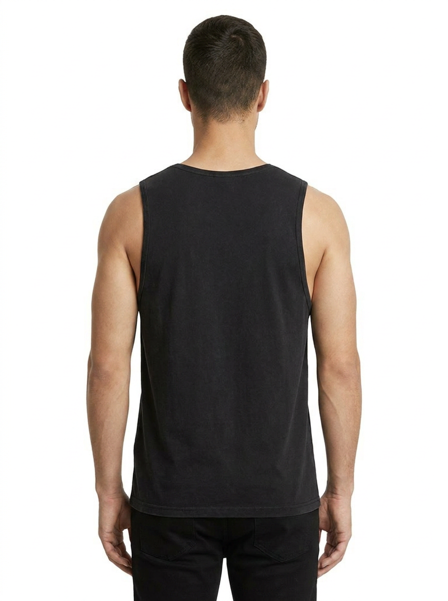 Washed Cotton Tank Black back