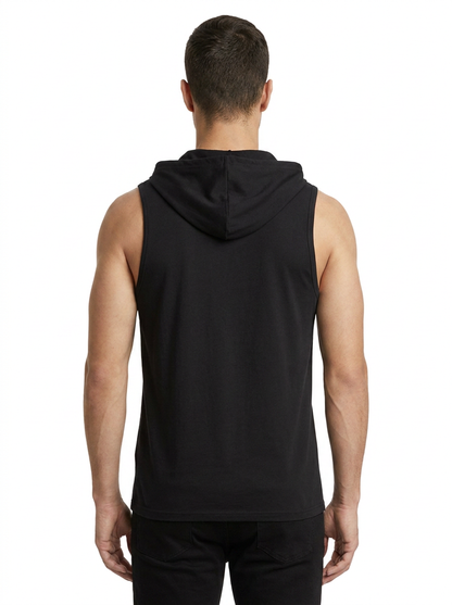 Hooded Tank Black back